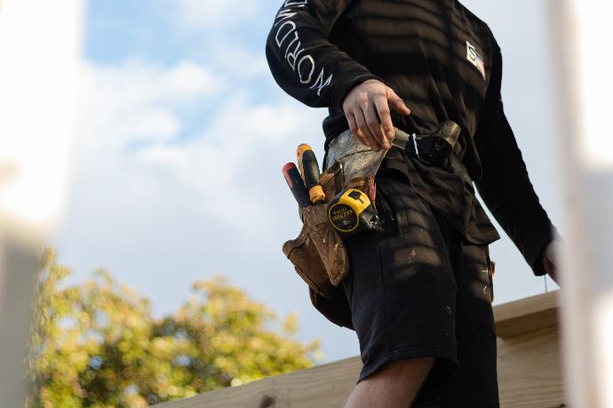 Tradie with toolbelt Tradie with toolbelt