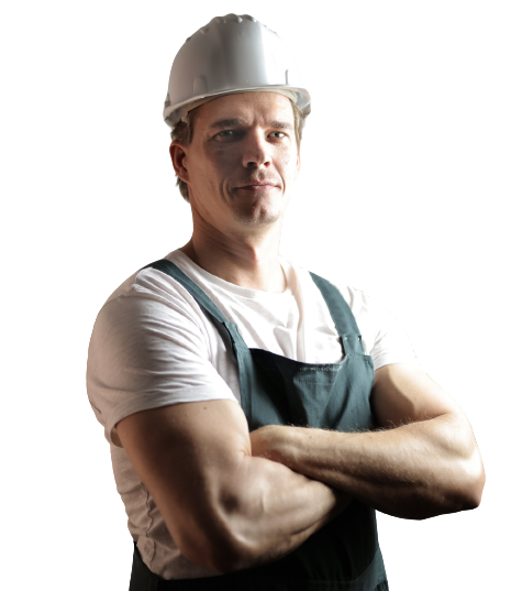 Confident tradie with arms folded Confident tradie with arms folded